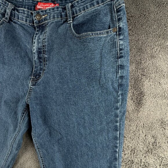 COS Jeans Denim Women Blue Size 16 Ramie Blend Floral Capri Crop ACTL 35x19.5 - Picture 3 of 15